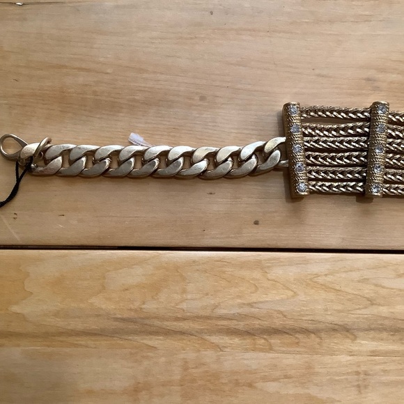 ZARA Heavy Gold Tone Webbed Chain Belt OS - Picture 4 of 15